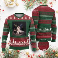 Funny Cigarette And Drinking Irish Stout Beer Cat Meme Ugly Christmas Sweater