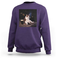 Funny Cigarette And Drinking Irish Stout Beer Cat Meme Sweatshirt