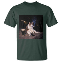 Funny Cigarette And Drinking Irish Stout Beer Cat Meme T Shirt