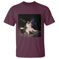 Funny Cigarette And Drinking Irish Stout Beer Cat Meme T Shirt