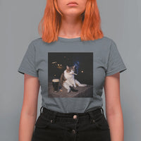 Funny Cigarette And Drinking Irish Stout Beer Cat Meme T Shirt For Women