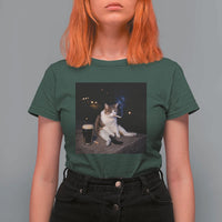 Funny Cigarette And Drinking Irish Stout Beer Cat Meme T Shirt For Women