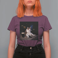 Funny Cigarette And Drinking Irish Stout Beer Cat Meme T Shirt For Women