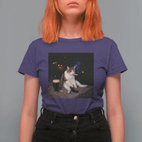Funny Cigarette And Drinking Irish Stout Beer Cat Meme T Shirt For Women