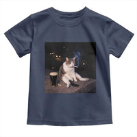 Funny Cigarette And Drinking Irish Stout Beer Cat Meme Toddler T Shirt