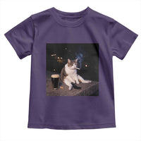 Funny Cigarette And Drinking Irish Stout Beer Cat Meme Toddler T Shirt