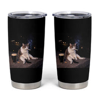 Funny Cigarette And Drinking Irish Stout Beer Cat Meme Tumbler Cup