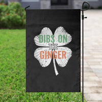 Funny St Patricks Day Dibs On The Ginger Garden Flag Irish Redhead Shamrock