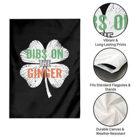 Funny St Patricks Day Dibs On The Ginger Garden Flag Irish Redhead Shamrock