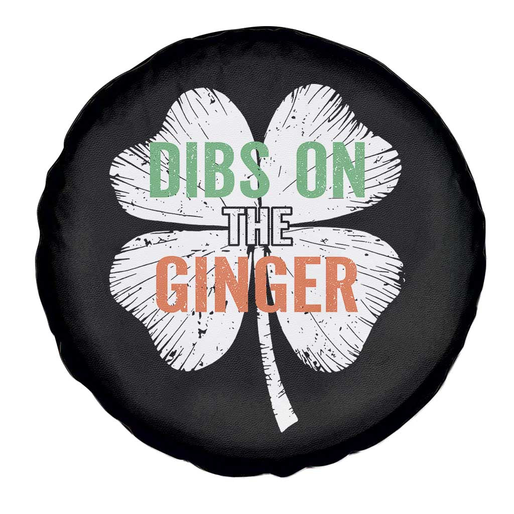 Funny St Patricks Day Dibs On The Ginger Spare Tire Cover Irish Redhead Shamrock