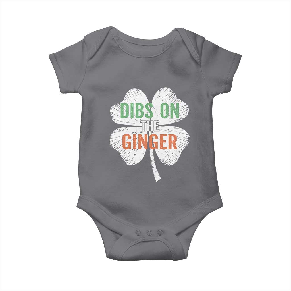 Funny St Patricks Day Dibs On The Ginger Baby Onesie Irish Redhead Shamrock