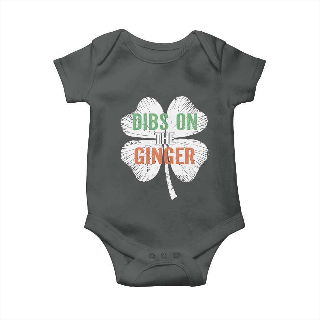 Funny St Patricks Day Dibs On The Ginger Baby Onesie Irish Redhead Shamrock