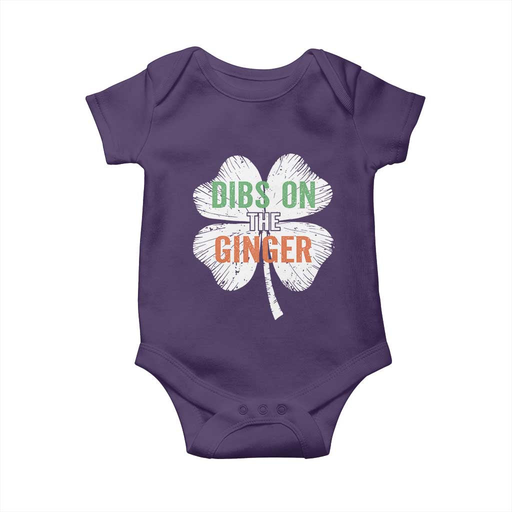 Funny St Patricks Day Dibs On The Ginger Baby Onesie Irish Redhead Shamrock
