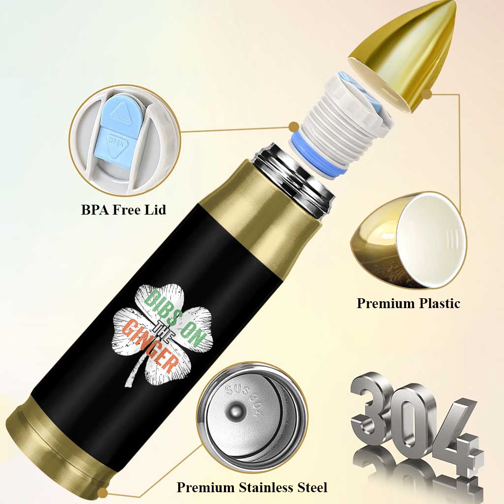 Funny St Patricks Day Dibs On The Ginger Bullet Tumbler Irish Redhead Shamrock