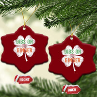 Funny St Patricks Day Dibs On The Ginger Ceramic Ornament Irish Redhead Shamrock