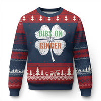Funny St Patricks Day Dibs On The Ginger Ugly Christmas Sweater Irish Redhead Shamrock