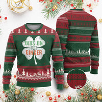 Funny St Patricks Day Dibs On The Ginger Ugly Christmas Sweater Irish Redhead Shamrock