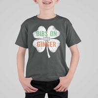 Funny St Patricks Day Dibs On The Ginger T Shirt For Kid Irish Redhead Shamrock