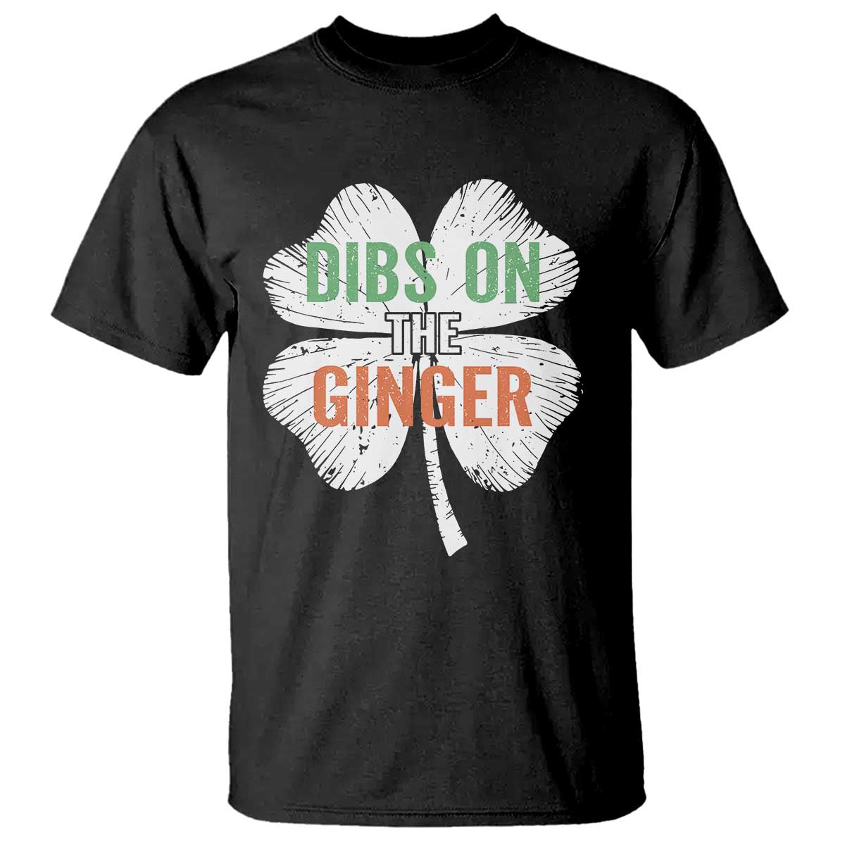 Funny St Patricks Day Dibs On The Ginger T Shirt Irish Redhead Shamrock