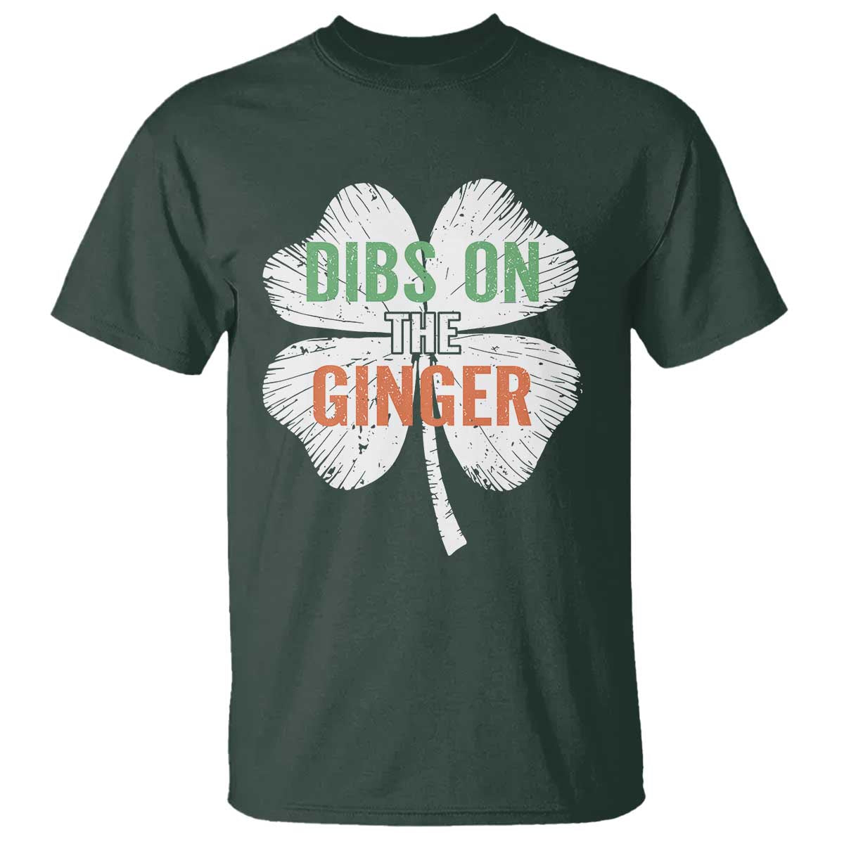 Funny St Patricks Day Dibs On The Ginger T Shirt Irish Redhead Shamrock