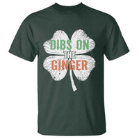 Funny St Patricks Day Dibs On The Ginger T Shirt Irish Redhead Shamrock
