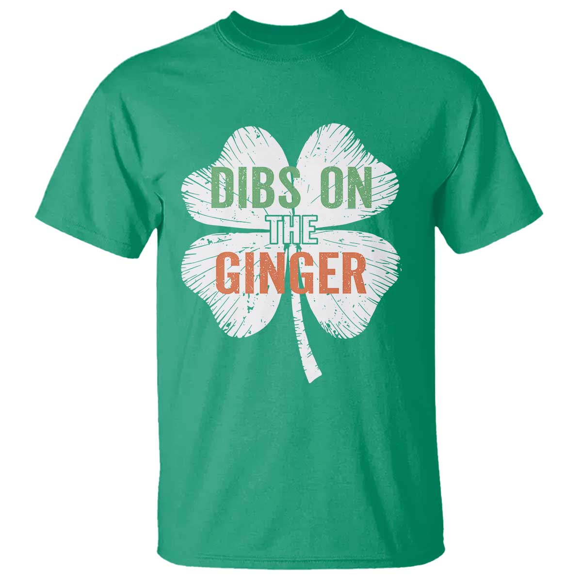 Funny St Patricks Day Dibs On The Ginger T Shirt Irish Redhead Shamrock