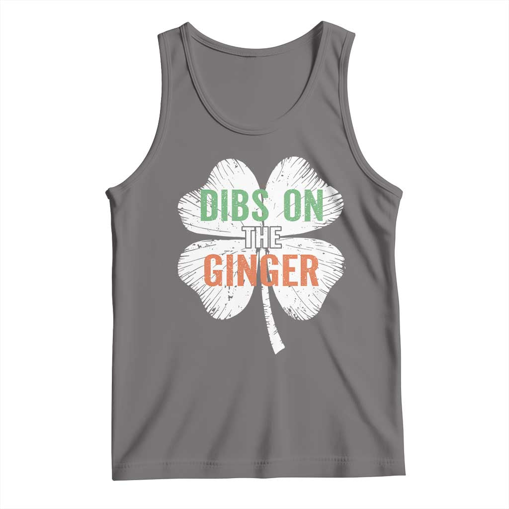 Funny St Patricks Day Dibs On The Ginger Tank Top Irish Redhead Shamrock