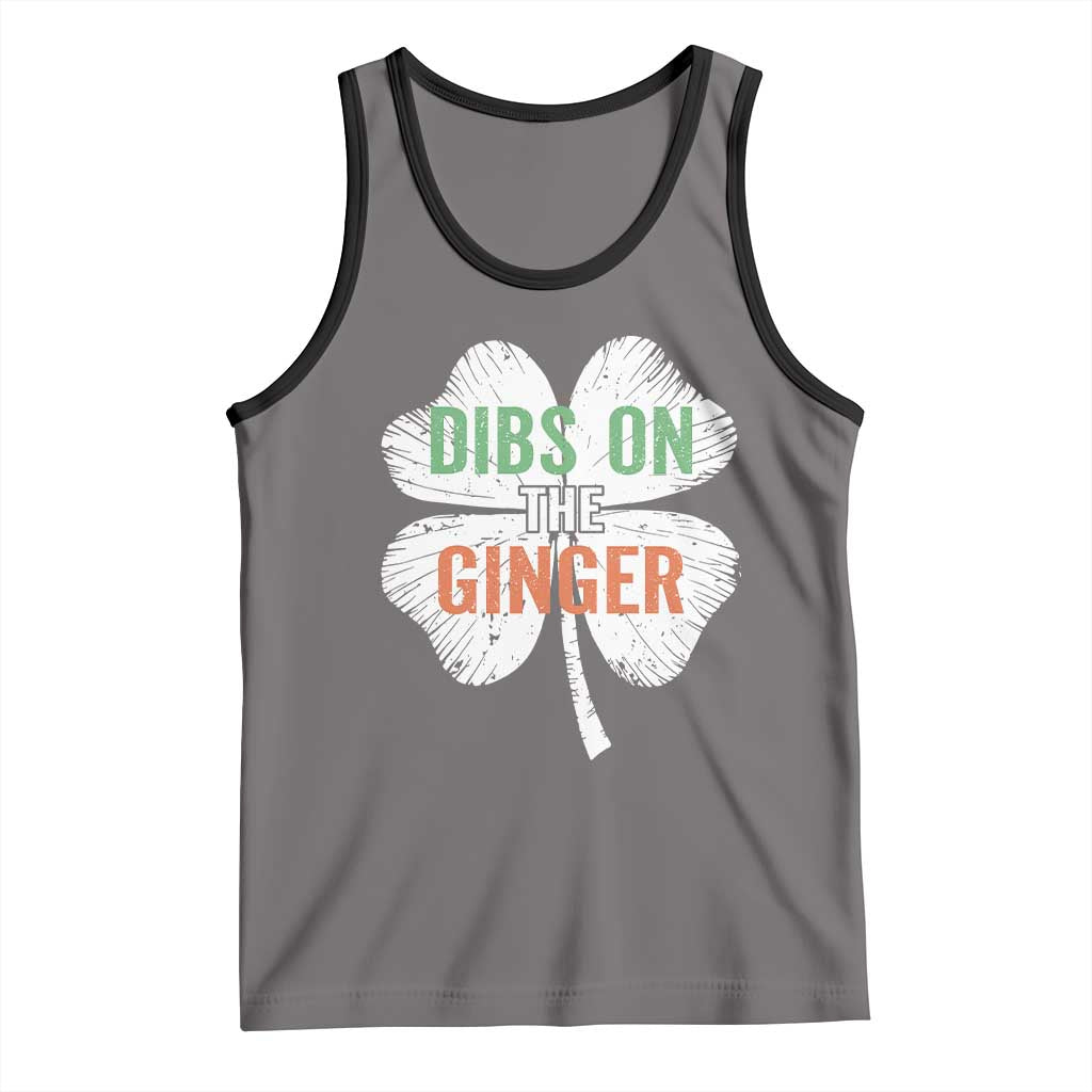 Funny St Patricks Day Dibs On The Ginger Tank Top Irish Redhead Shamrock