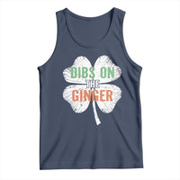 Funny St Patricks Day Dibs On The Ginger Tank Top Irish Redhead Shamrock