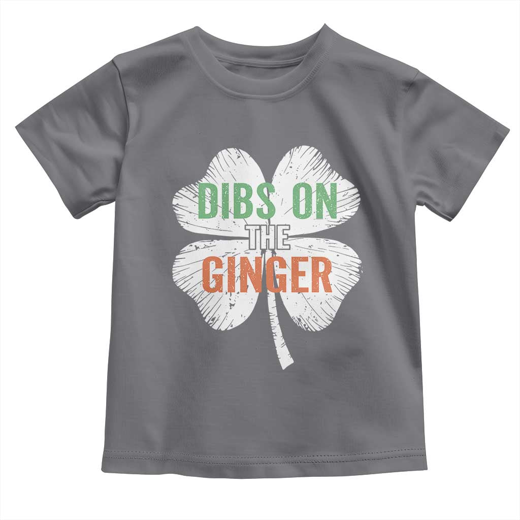 Funny St Patricks Day Dibs On The Ginger Toddler T Shirt Irish Redhead Shamrock
