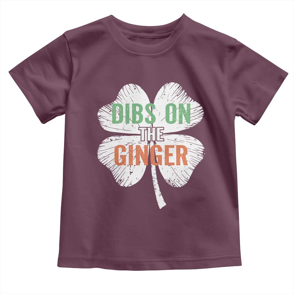 Funny St Patricks Day Dibs On The Ginger Toddler T Shirt Irish Redhead Shamrock