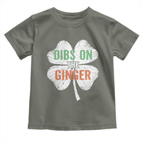 Funny St Patricks Day Dibs On The Ginger Toddler T Shirt Irish Redhead Shamrock