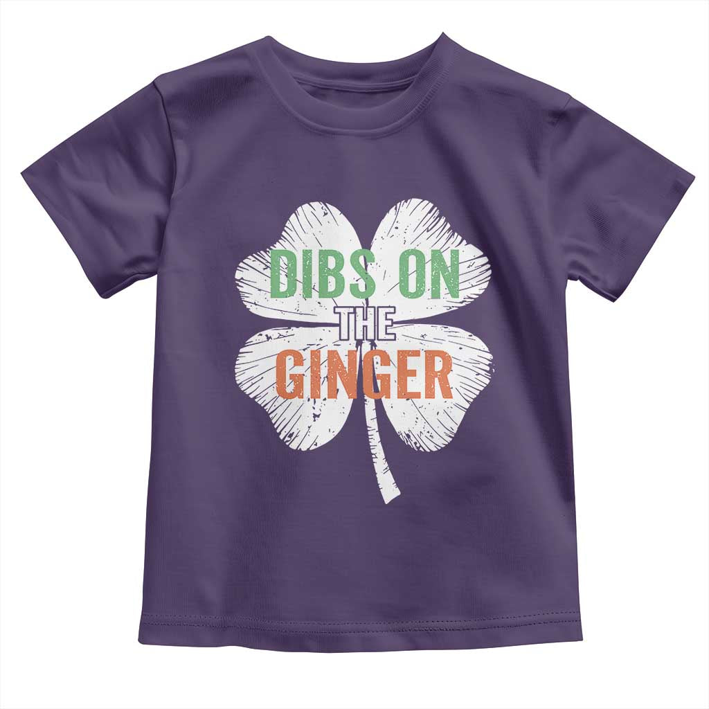 Funny St Patricks Day Dibs On The Ginger Toddler T Shirt Irish Redhead Shamrock