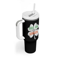 Funny St Patricks Day Dibs On The Ginger Tumbler With Handle Irish Redhead Shamrock