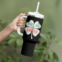 Funny St Patricks Day Dibs On The Ginger Tumbler With Handle Irish Redhead Shamrock