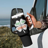 Funny St Patricks Day Dibs On The Ginger Tumbler With Handle Irish Redhead Shamrock