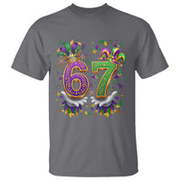 Funny 67 Mardi Gras T Shirt Six Seven Meme Carnival Hand Gesture