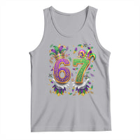Funny 67 Mardi Gras Tank Top Six Seven Meme Carnival Hand Gesture