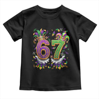 Funny 67 Mardi Gras Toddler T Shirt Six Seven Meme Carnival Hand Gesture