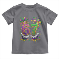 Funny 67 Mardi Gras Toddler T Shirt Six Seven Meme Carnival Hand Gesture