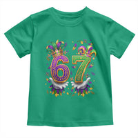 Funny 67 Mardi Gras Toddler T Shirt Six Seven Meme Carnival Hand Gesture