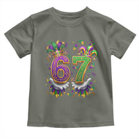 Funny 67 Mardi Gras Toddler T Shirt Six Seven Meme Carnival Hand Gesture