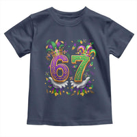 Funny 67 Mardi Gras Toddler T Shirt Six Seven Meme Carnival Hand Gesture