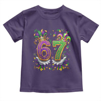 Funny 67 Mardi Gras Toddler T Shirt Six Seven Meme Carnival Hand Gesture