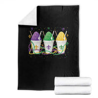 Funny Mardi Gras Snowballs Fat Tuesday Carnival Beads Throw Blanket