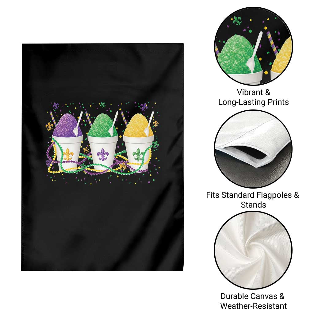 Funny Mardi Gras Snowballs Fat Tuesday Carnival Beads Garden Flag