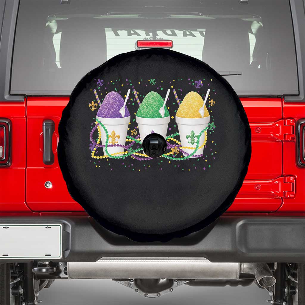 Funny Mardi Gras Snowballs Fat Tuesday Carnival Beads Spare Tire Cover