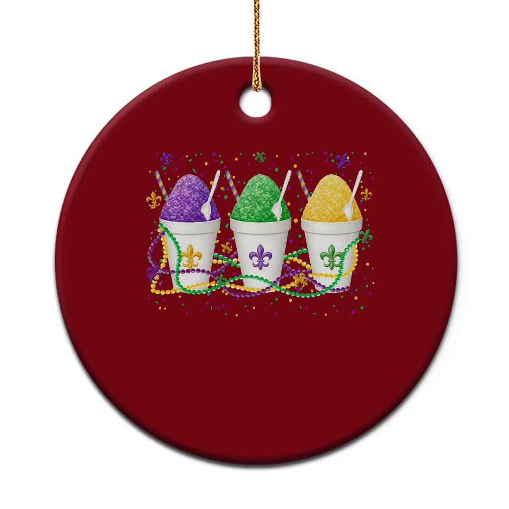Funny Mardi Gras Snowballs Fat Tuesday Carnival Beads Ceramic Ornament