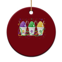 Funny Mardi Gras Snowballs Fat Tuesday Carnival Beads Ceramic Ornament