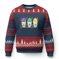 Funny Mardi Gras Snowballs Fat Tuesday Carnival Beads Ugly Christmas Sweater